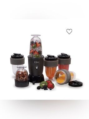 Elite Personal Blender with Cups - Black & Gray. Brand new. In unopened box.
